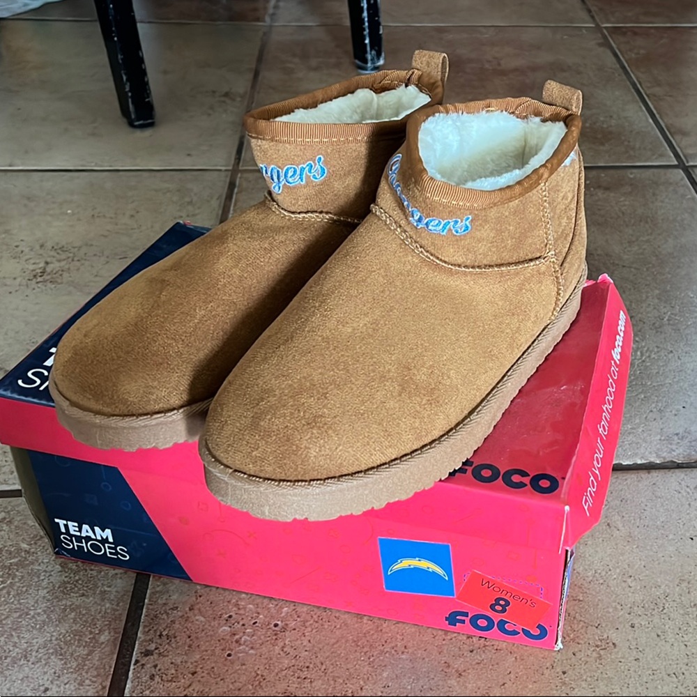 Chargers Faux Sheepskin Boots